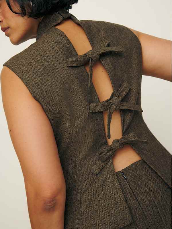 Sutton Top Es - Brown Herringbone