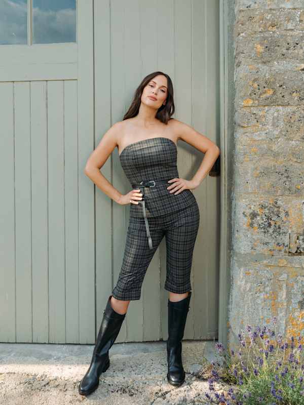 Petites Steeplechase Set - Taupe Check