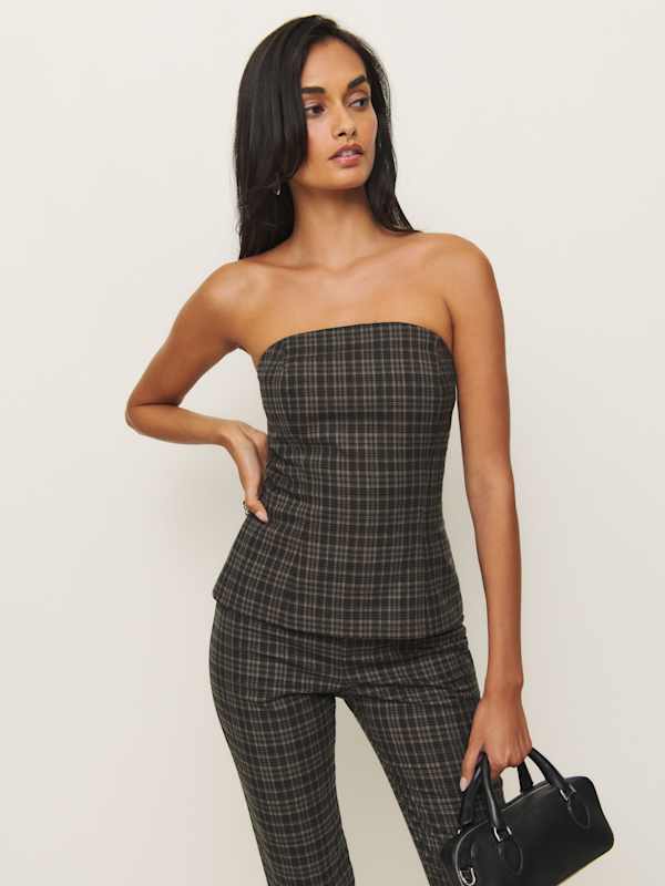 Petites Steeplechase Set - Taupe Check