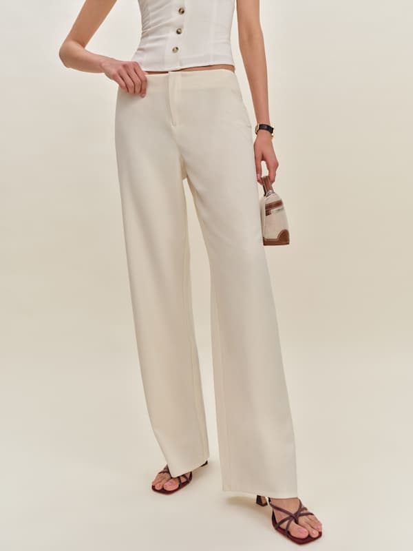 Petites Vida Low Rise Pant - Cream