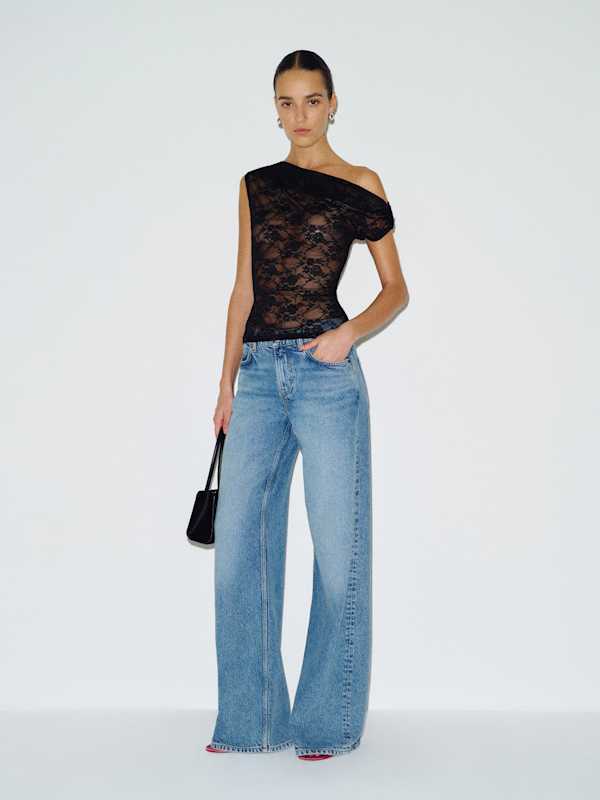 Belle Knit Top - Black Lace