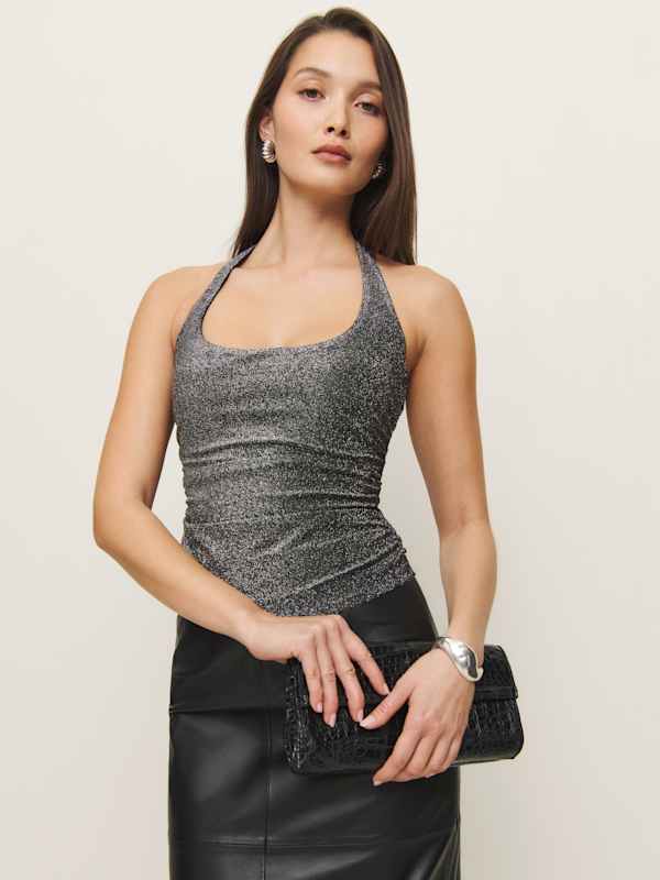 Molly Knit Top - Silver Sparkle