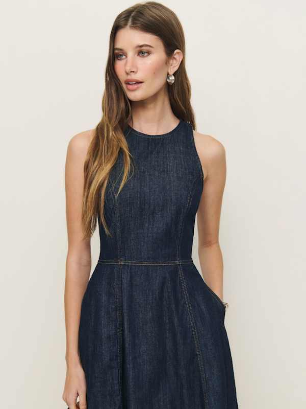 Pippa Denim Midi Dress - Liffey