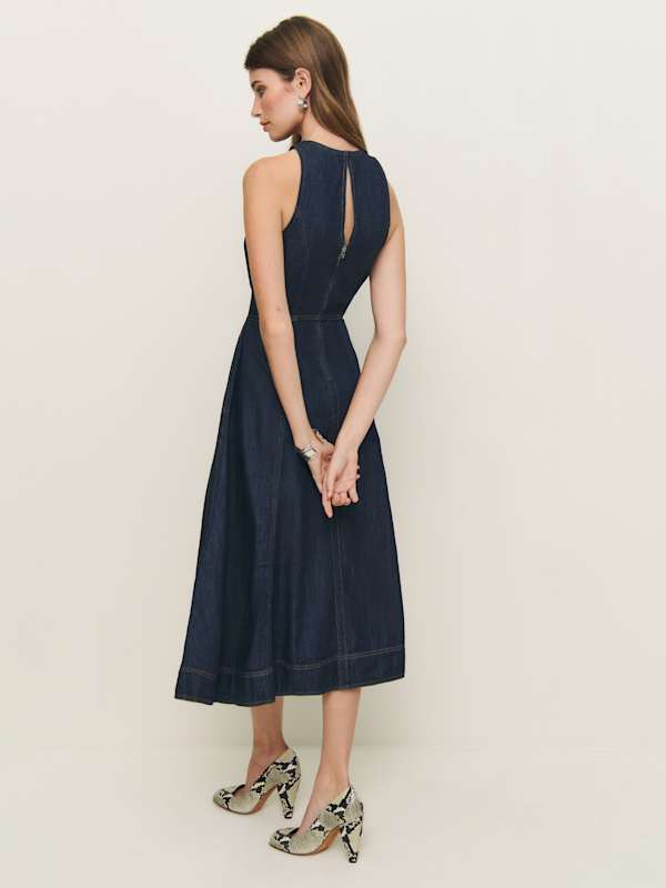 Pippa Denim Midi Dress - Liffey