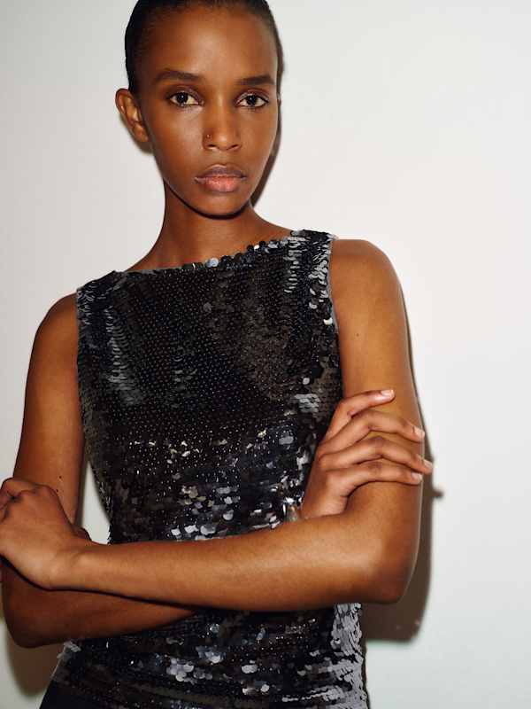 Lisa Knit Top - Galaxy Sequin