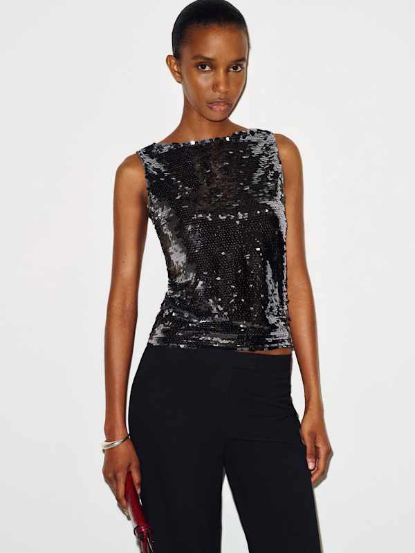 Lisa Knit Top - Galaxy Sequin