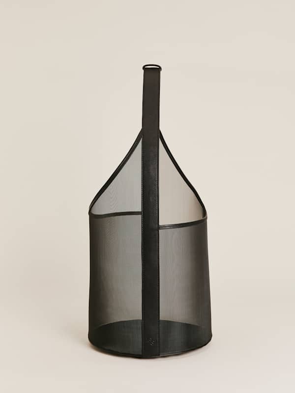 Medium Mesh Silvana Bucket Bag - Black Mesh