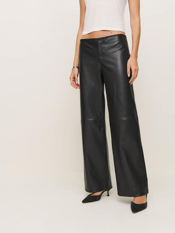 Veda Vida Low Rise Leather Pant - Black