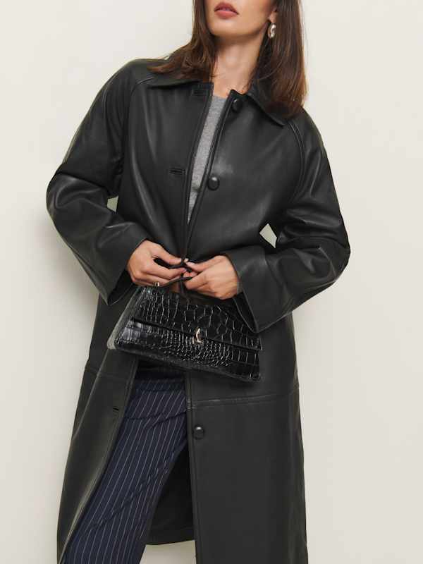Veda Beck Leather Trench - Black