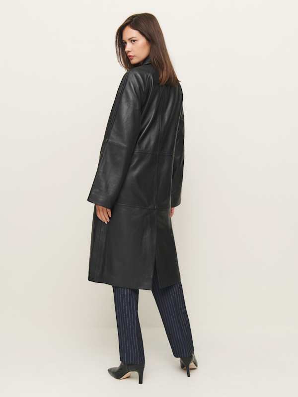 Veda Beck Leather Trench - Black