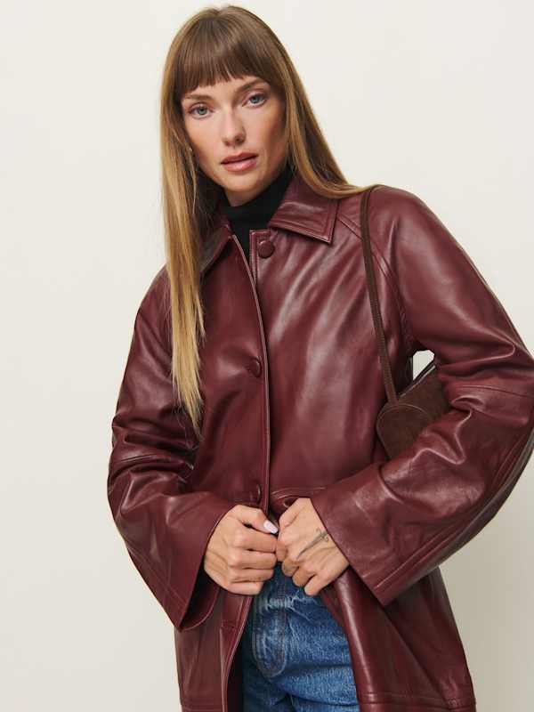 Veda Beck Leather Trench - Chianti