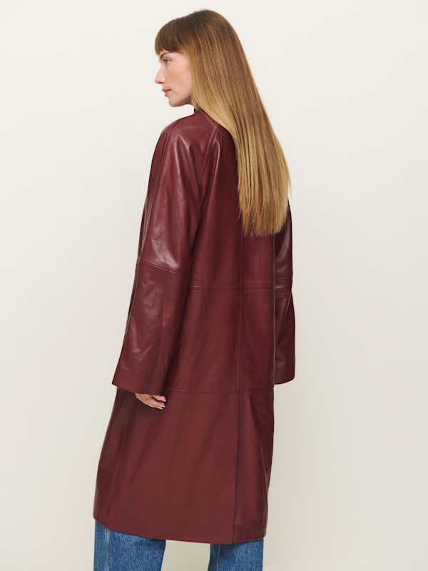 Veda Beck Leather Trench - Chianti