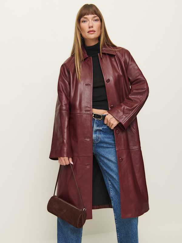 Veda Beck Leather Trench - Chianti