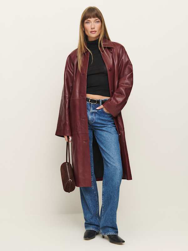 Veda Beck Leather Trench - Chianti