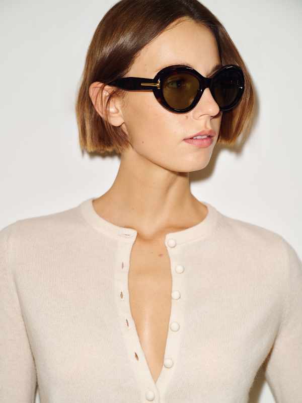 Caspia Cashmere Cropped Cardigan - Fior Di Latte