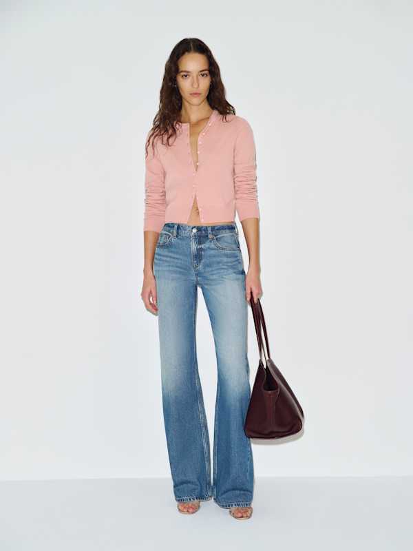 Caspia Cashmere Cropped Cardigan - Lotus