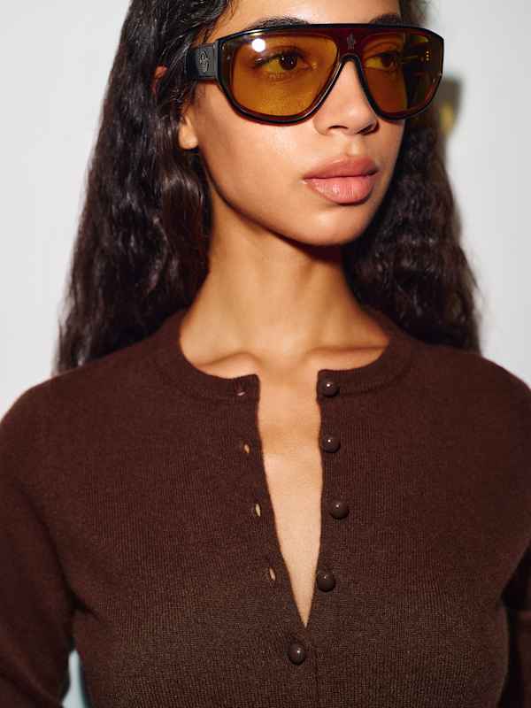 Caspia Cashmere Cropped Cardigan - Mahogany