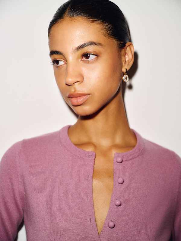 Caspia Cashmere Cropped Cardigan - Narcissus