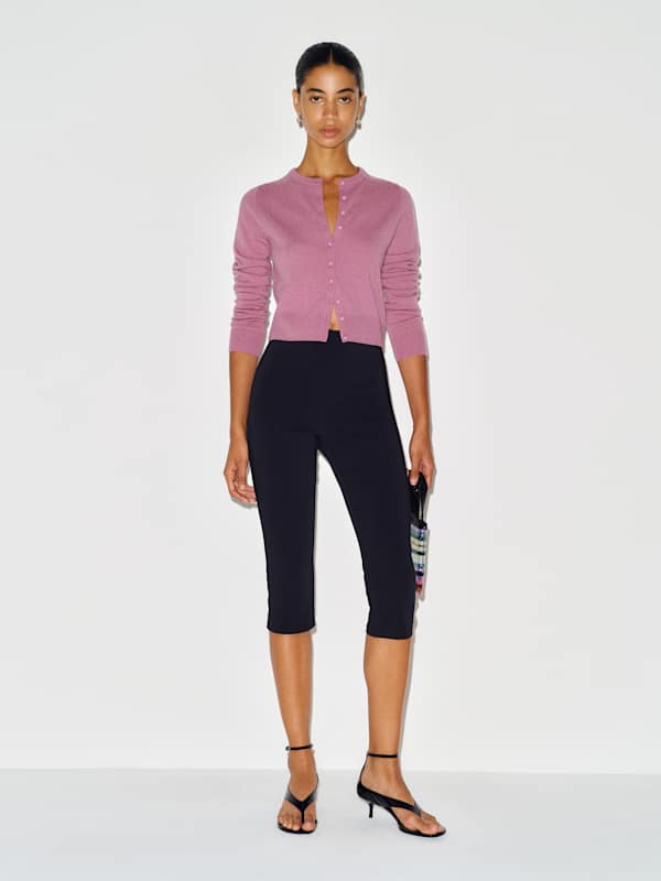 Caspia Cashmere Cropped Cardigan - Narcissus
