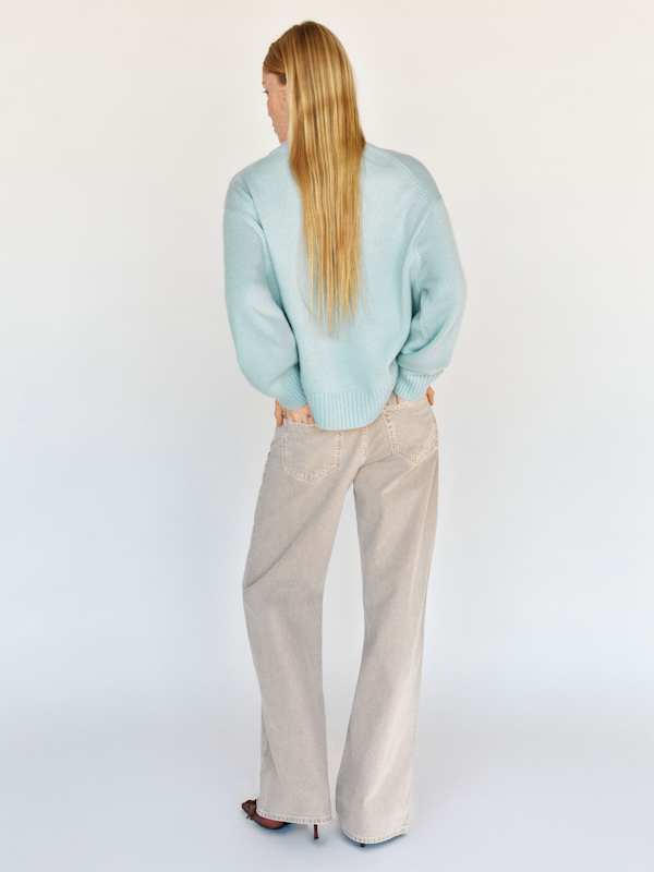 Cove Cashmere Oversized Crew - Aquamarine