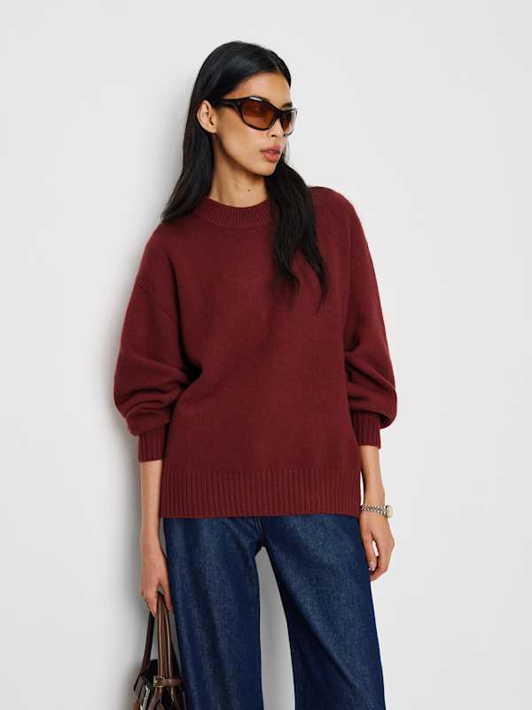 Cove Cashmere Oversized Crew - Chianti