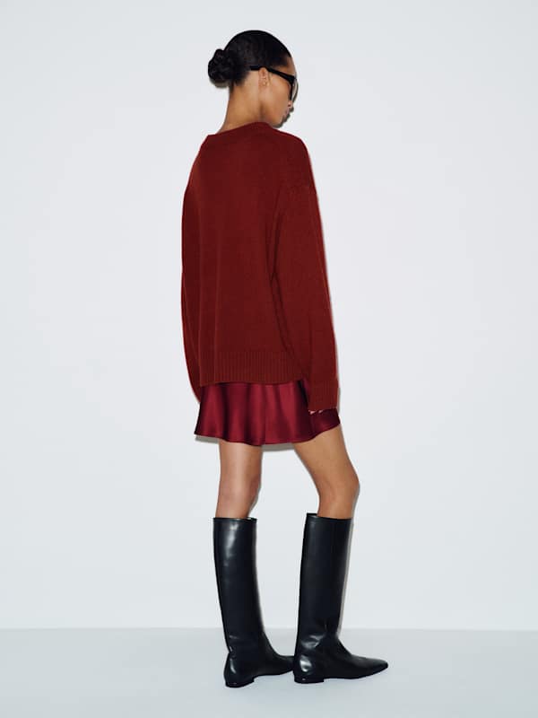 Cove Cashmere Oversized Crew - Chianti