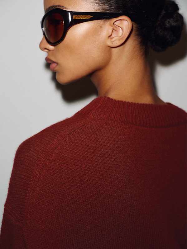 Cove Cashmere Oversized Crew - Chianti