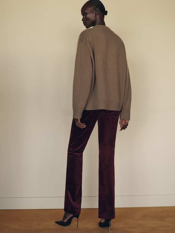 Cove Cashmere Oversized Crew - Mushroom