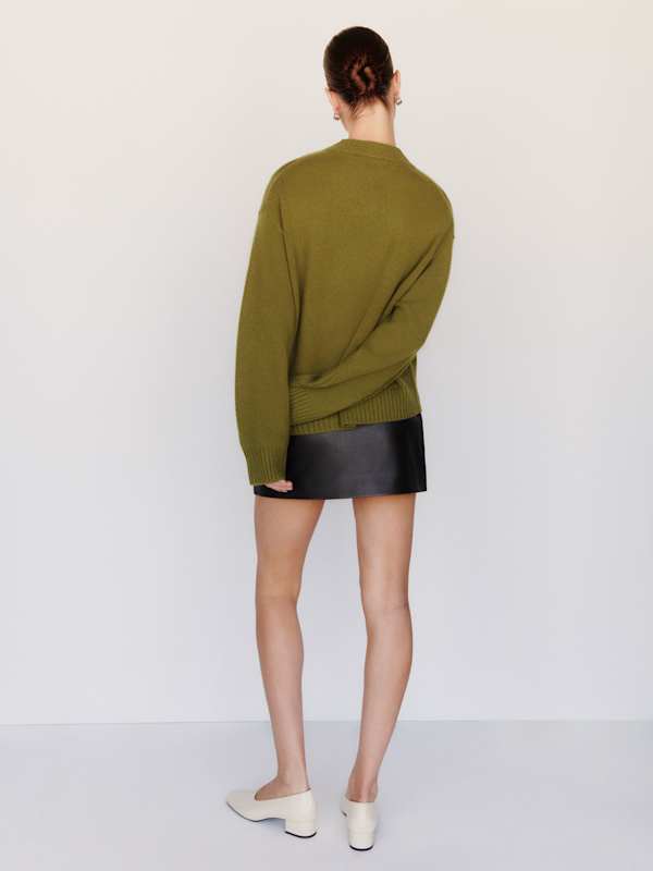 Cove Cashmere Oversized Crew - Pear