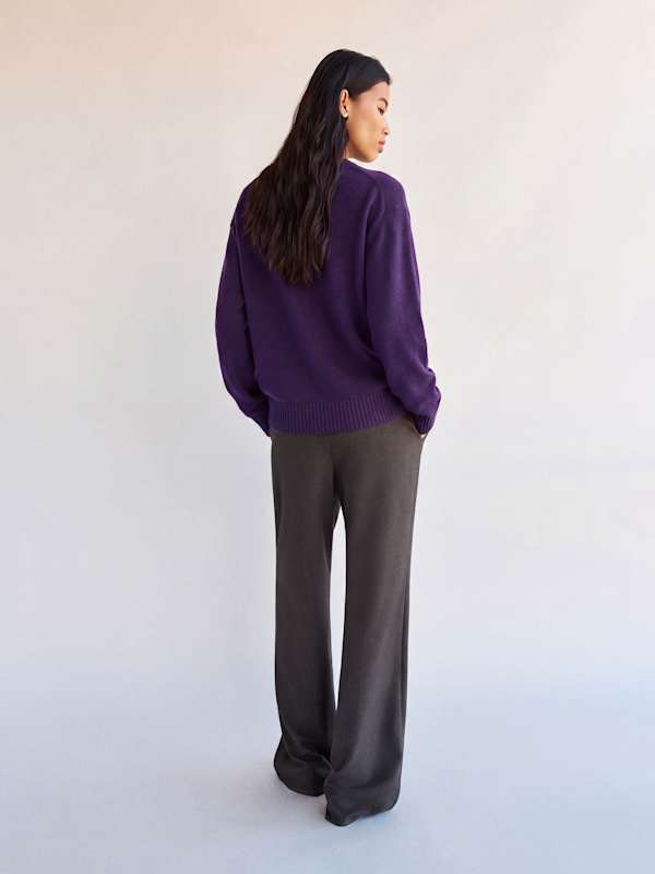 Cove Cashmere Oversized Crew - Purple