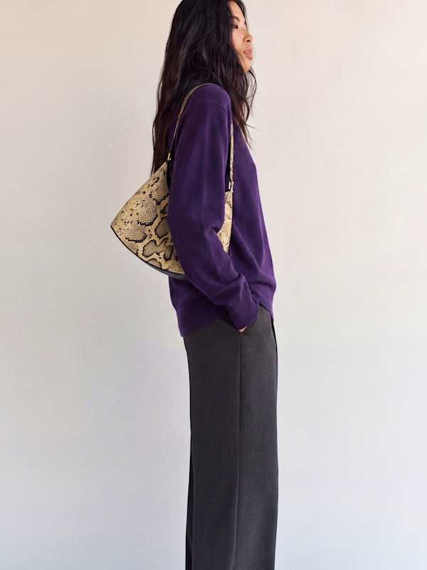 Cove Cashmere Oversized Crew - Purple