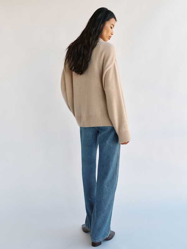 Cove Cashmere Oversized Crew - Wheat