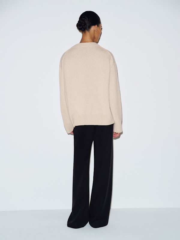 Cove Cashmere Oversized Crew - Wheat