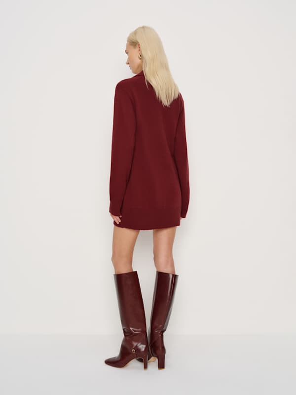 Maeve Cashmere Polo Dress - Chianti