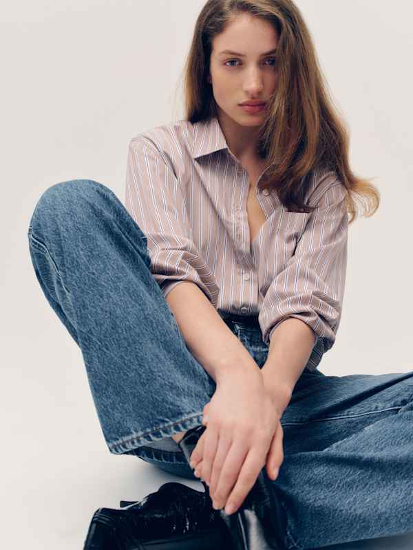 Eli Oversized Shirt - Cottage Stripe