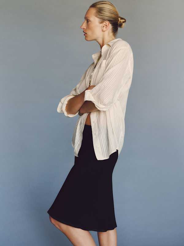 Eli Oversized Shirt - Fior Di Latte Stripe