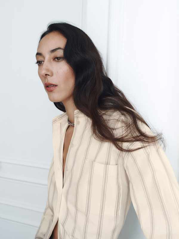 Eli Oversized Shirt - Heron Stripe