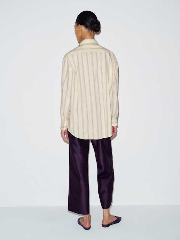 Eli Oversized Shirt - Heron Stripe