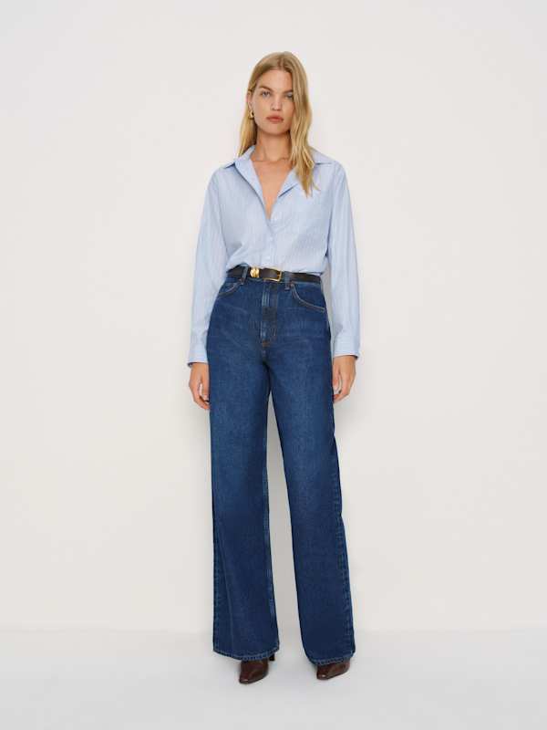 Eli Oversized Shirt - Light Blue Stripe