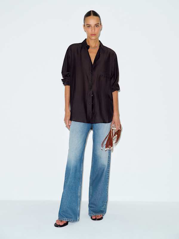 Eli Oversized Shirt - Sheer Black