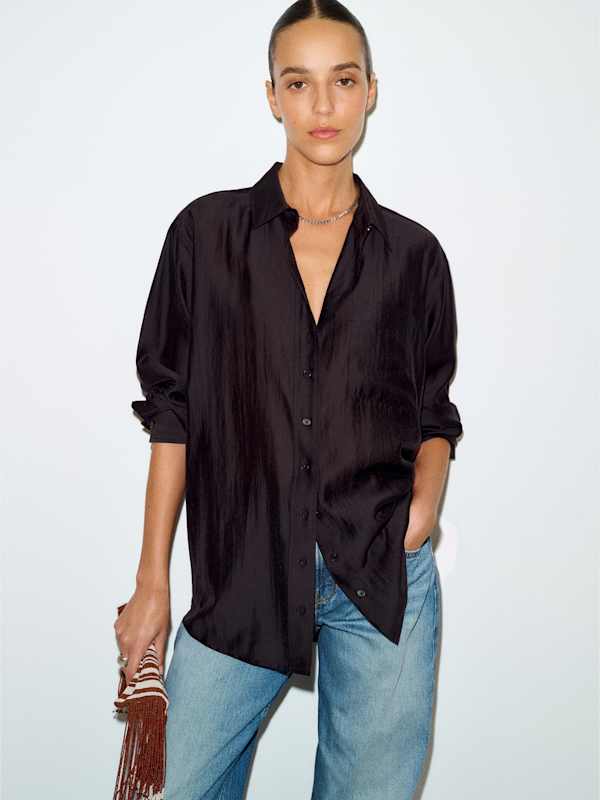 Eli Oversized Shirt - Sheer Black
