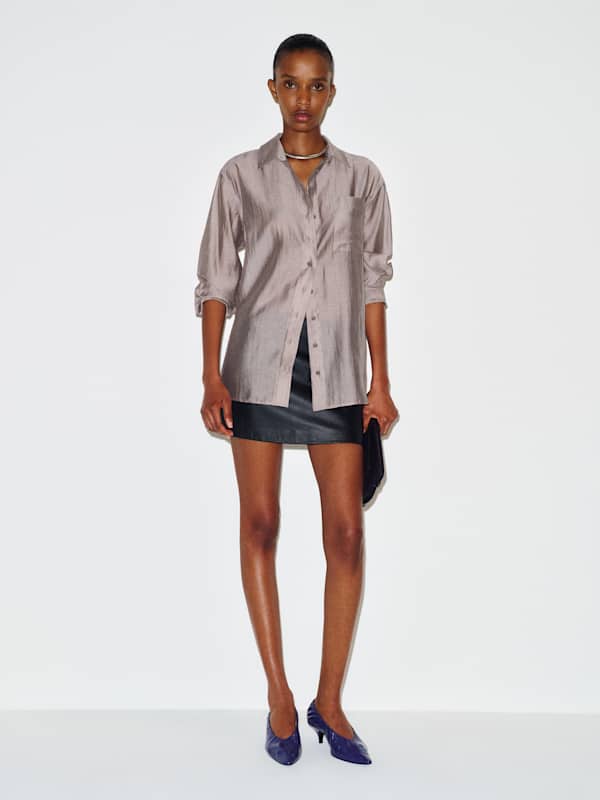 Eli Oversized Shirt - Sheer Grey