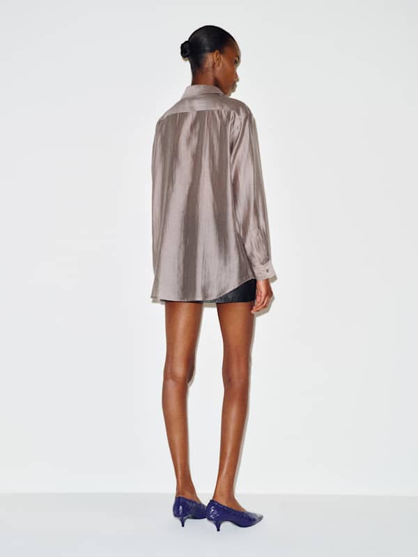 Eli Oversized Shirt - Sheer Grey