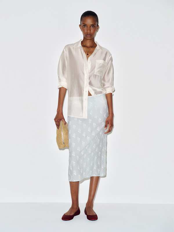 Eli Oversized Shirt - Sheer Ivory