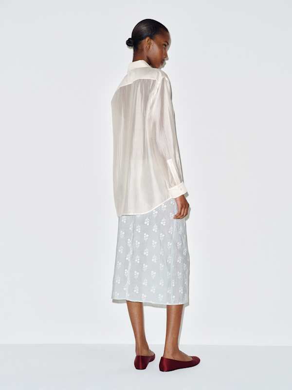 Eli Oversized Shirt - Sheer Ivory