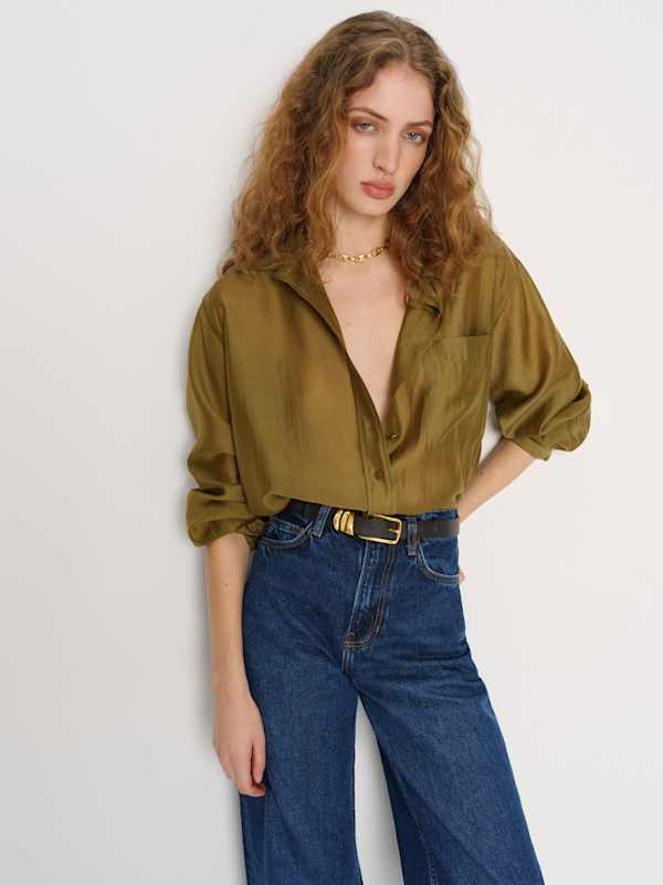 Eli Oversized Shirt - Sheer Pear