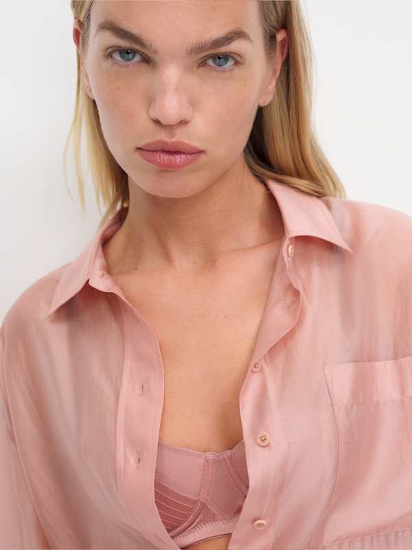 Eli Oversized Shirt - Sheer Pink