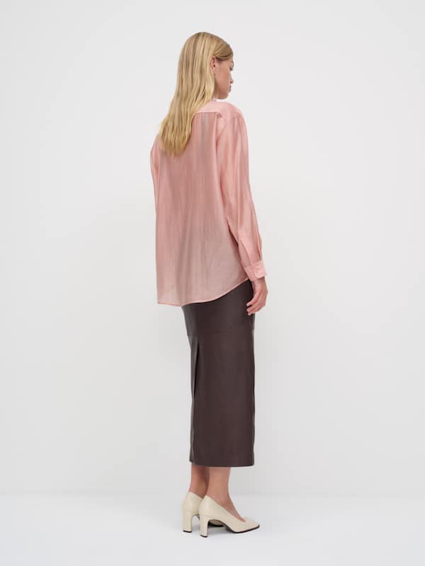 Eli Oversized Shirt - Sheer Pink