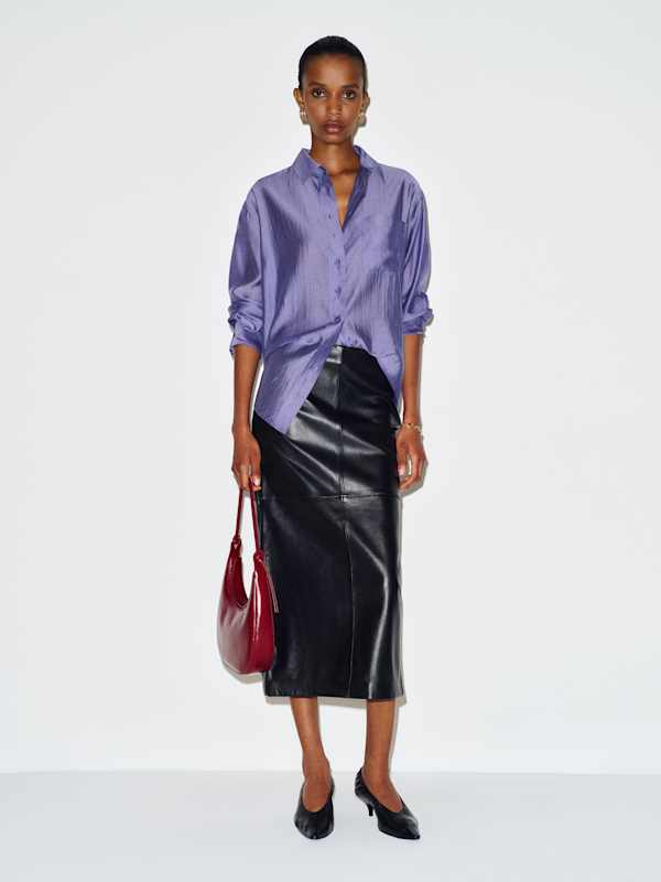 Eli Oversized Shirt - Sheer Purple