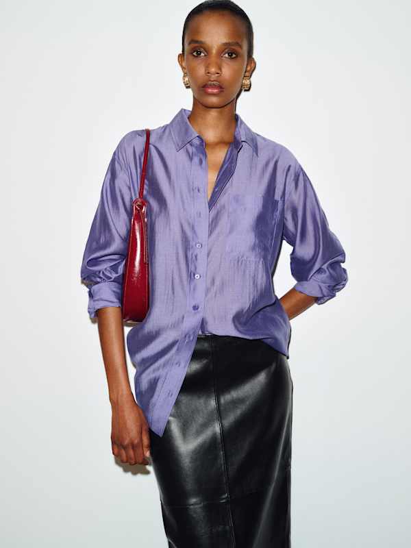 Eli Oversized Shirt - Sheer Purple